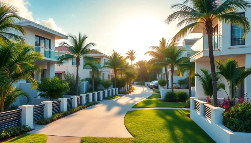 The https://789f.miami/ property showcases contemporary Miami architecture surrounded by tropical greenery, capturing the vibrant local lifestyle.