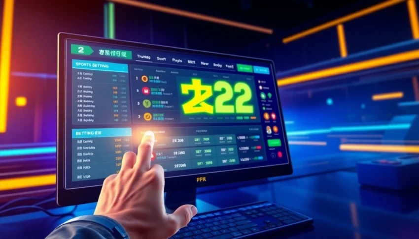 展示一個現代化的線上賭博平台界面，背景充滿霓虹色彩與科技感，強調「新2網址」的多樣性與即時性。
