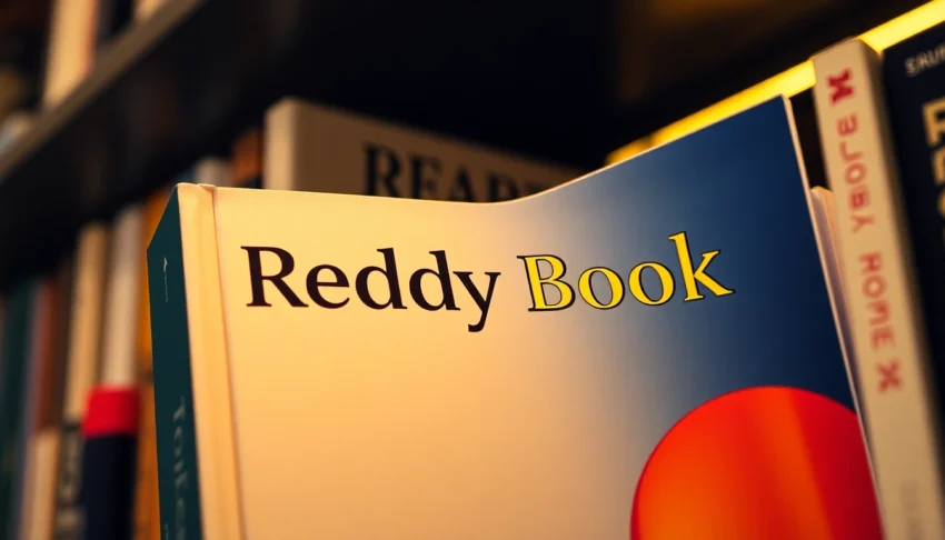Reddy Book cover being placed on a bookshelf, highlighting its title and design for easy access and recognition.