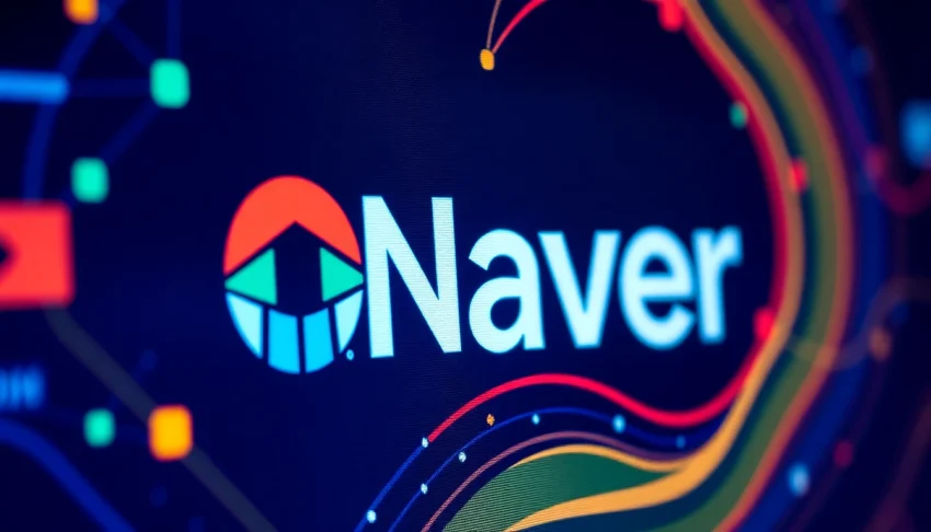 Animated visualization of the Naver logo on a modern digital device, illustrating South Korea's leading online platform's dynamic presence.