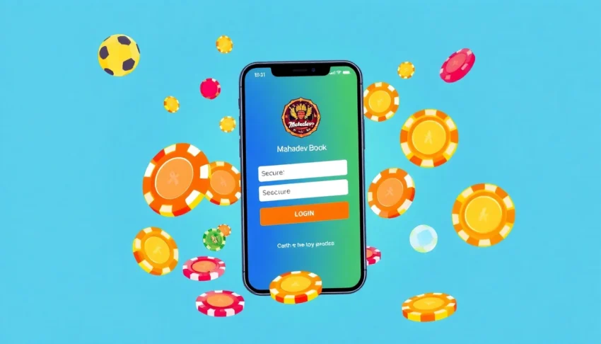 Mahadev Book Id login interface on a smartphone screen highlighting secure online betting features for users.