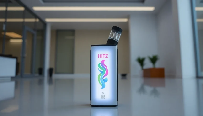Hitz california disposable vape showing bright LCD screen and ceramic coil for smooth hits