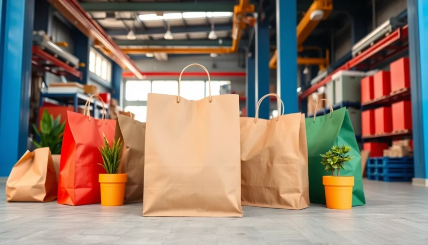 High-quality torba papierowa being used in eco-friendly packaging process at a manufacturing plant