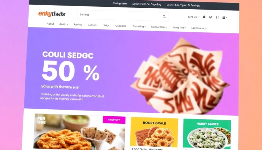 Nejlepsikupony.cz logo on a vibrant website featuring discount offers and shopping deals to