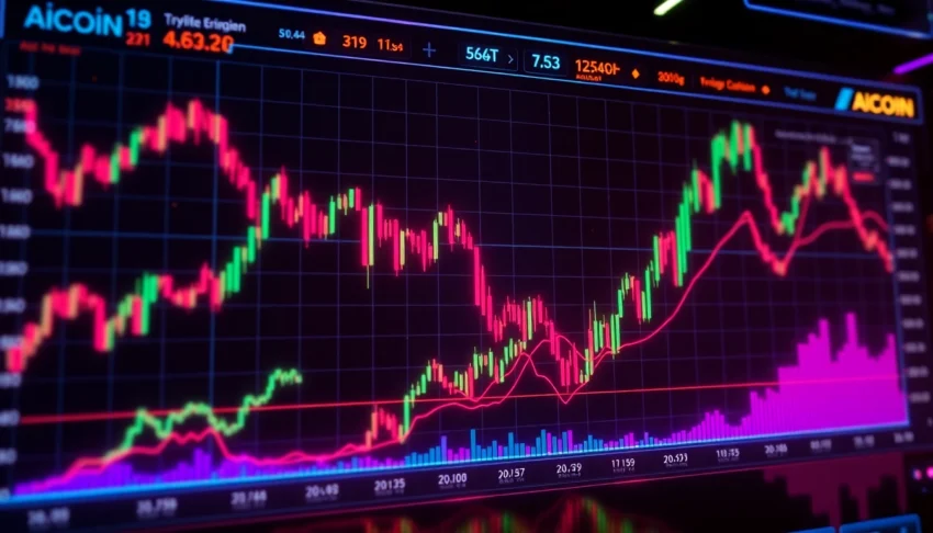 Professional analyzing digital aicoin market data for investment insights and trend tracking